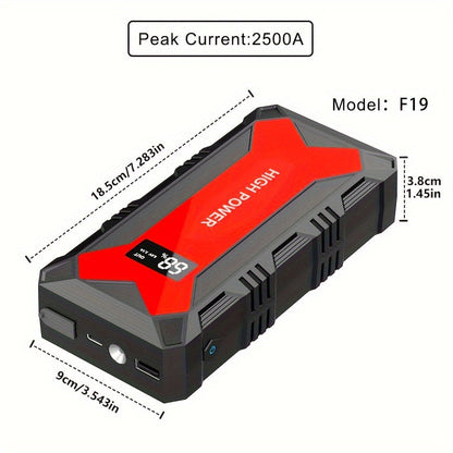 2500A Portable Car Jump Starter 20000mAh Power Bank-12V Battery B