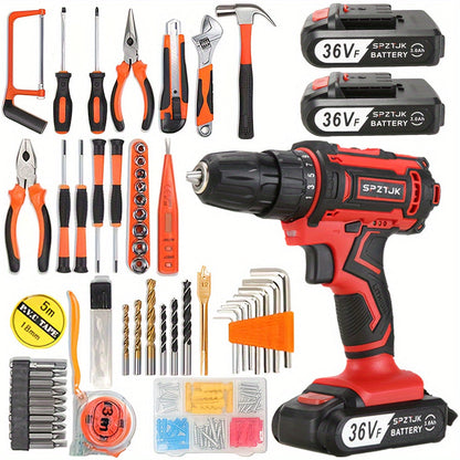 128Pcs With 2 Battery Electric Drill Set