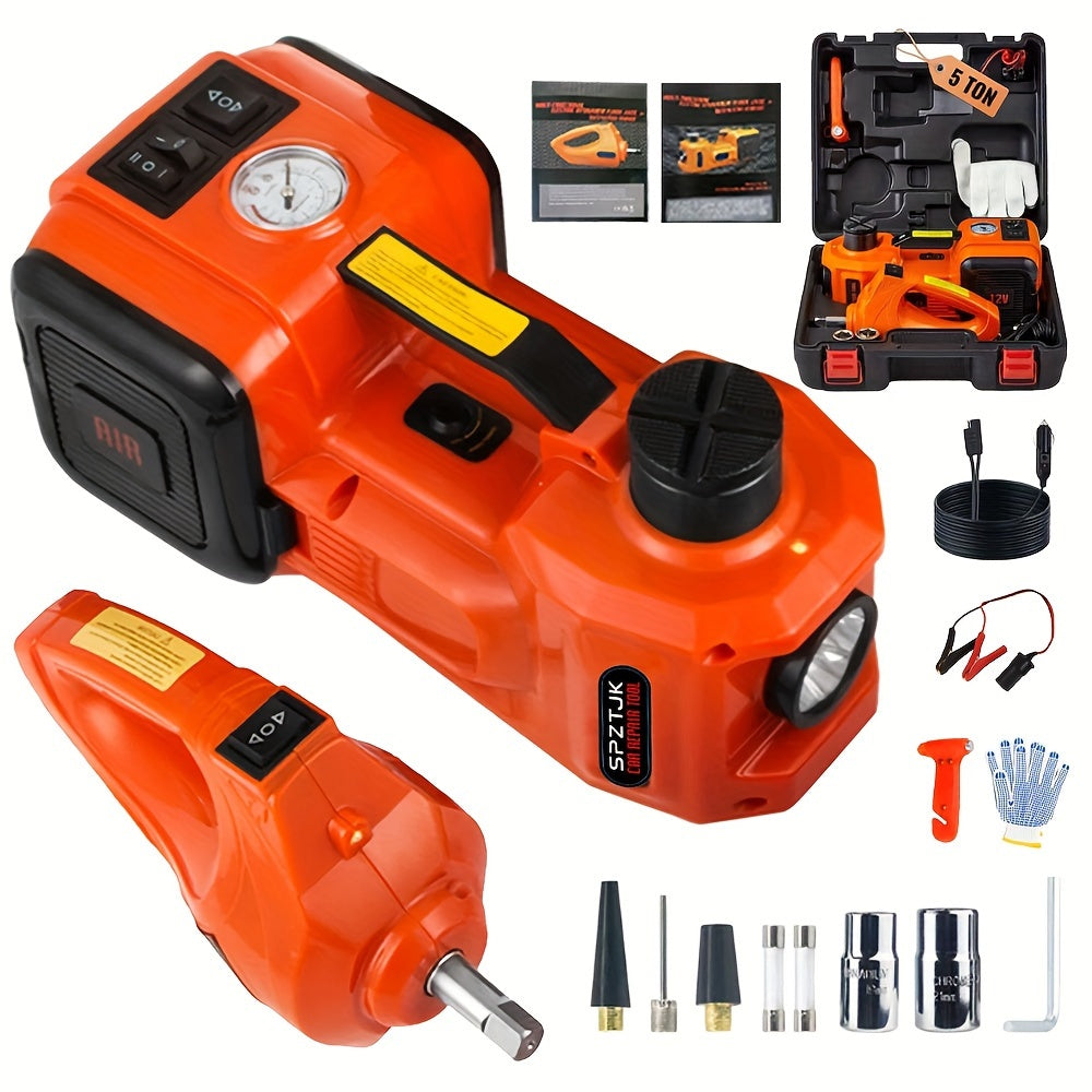 5 Ton Car Electric Jack+Tire Impact Wrench Tire Repair Kit